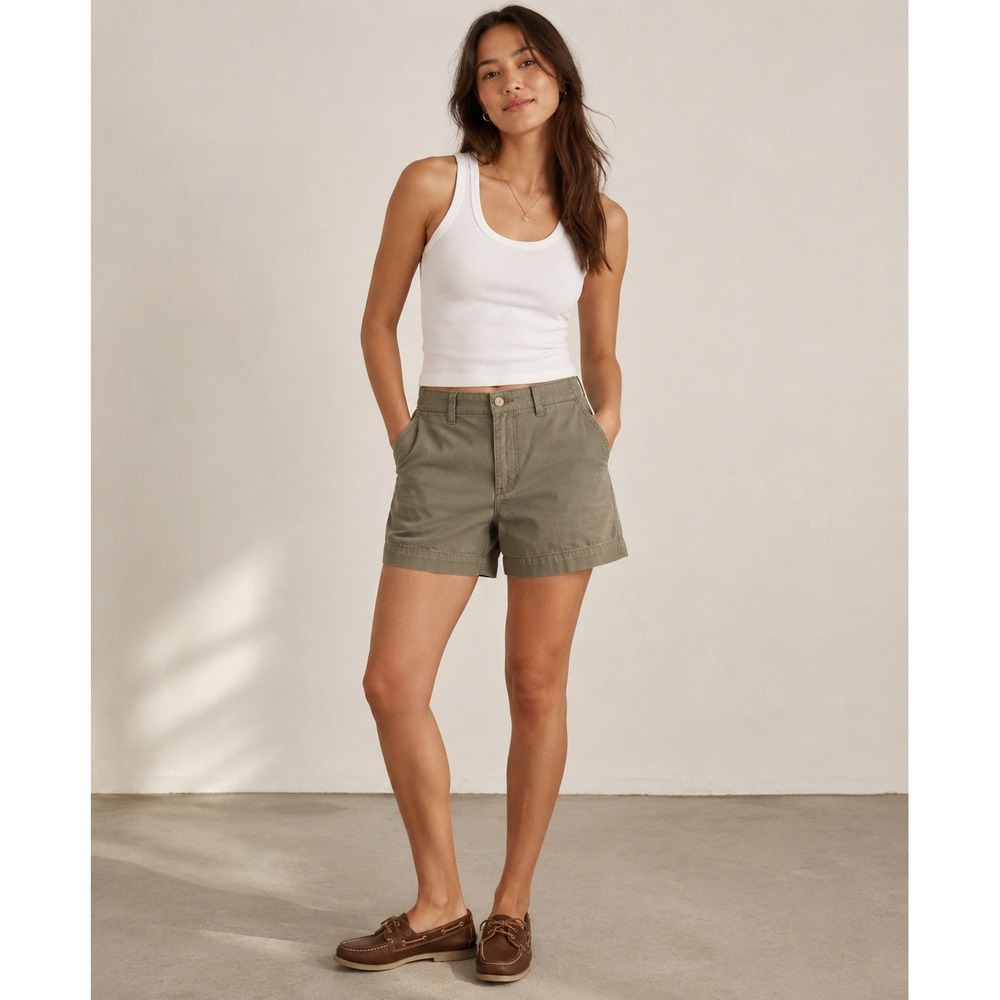 Lauren Ralph Lauren Womens Olive Green Cotton Chino Shorts Sz 6 Khaki old luxury